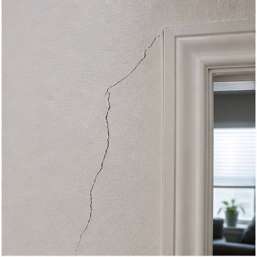 Measured slab crack in concrete